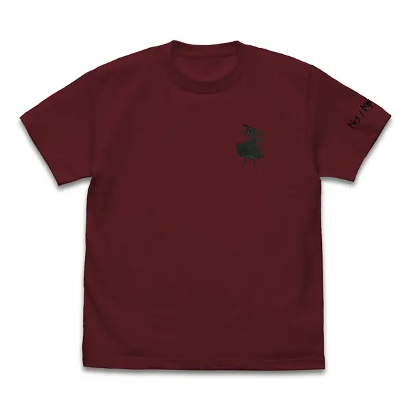 時崎狂三 ワンポイント刺繍Tシャツ／BURGUNDY