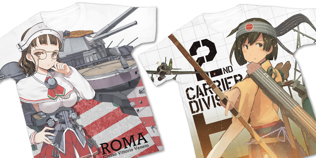 予約開始 艦隊これくしょん 艦これ 飛龍改二 ローマ のフルグラフィックtシャツが登場 キャラクターグッズ販売のジーストア ドット コム