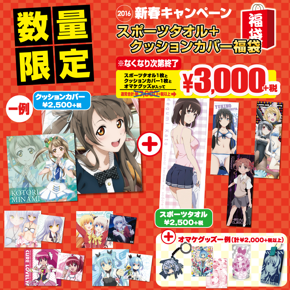 [キャンペーン]『スポーツタオル＋クッションカバー福袋』