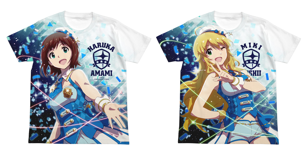 [予約開始]『THE IDOLM＠STER』「プラチナスターズ」から、天海春香と星井美希のフルグラフィックTシャツが登場！