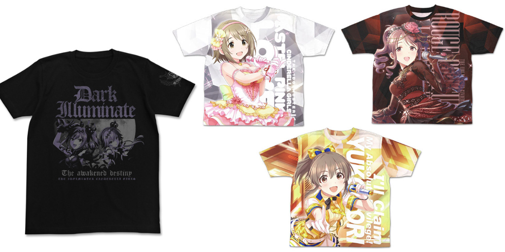 [予約開始]『アイドルマスター シンデレラガールズ』ダークイルミネイトのTシャツ、三村かな子、三船美優、堀裕子の両面フルカラーTシャツが登場！[二次元コスパ]