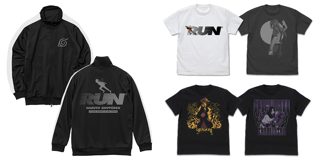 [予約開始]『NARUTO-ナルト- 疾風伝』「ナルト」「大蛇丸」「イタチ」「デイダラ」のTシャツ、「ナルト」の走る姿がデザインされたジャージが登場！[コスパ]