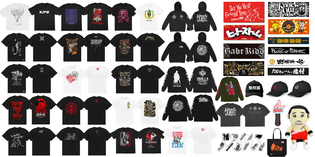 [予約開始]『新日本プロレスリング』Tシャツ、タオル、キャップ、トートバッグ、アクリルクリップ、アクリルペンライト、ぴょんすけが登場！[新日本プロレス]