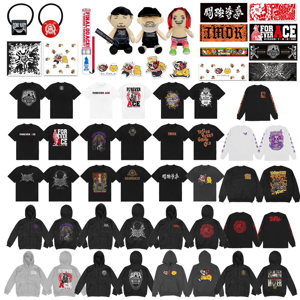 [予約開始]『新日本プロレスリング』Tシャツ、タオル、パーカー、ペンライト、ヘアゴム、スカーフ、ぴょんすけ、ハンカチ、ステッカー、トレーナーが登場！[新日本プロレス]
