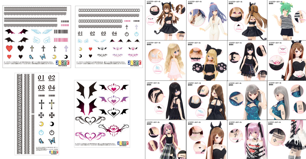 [予約開始]『AZONE』タトゥーシールset「サキュバスアソート」「サキュバス」「ゴシックアソート」が登場！[アゾン]