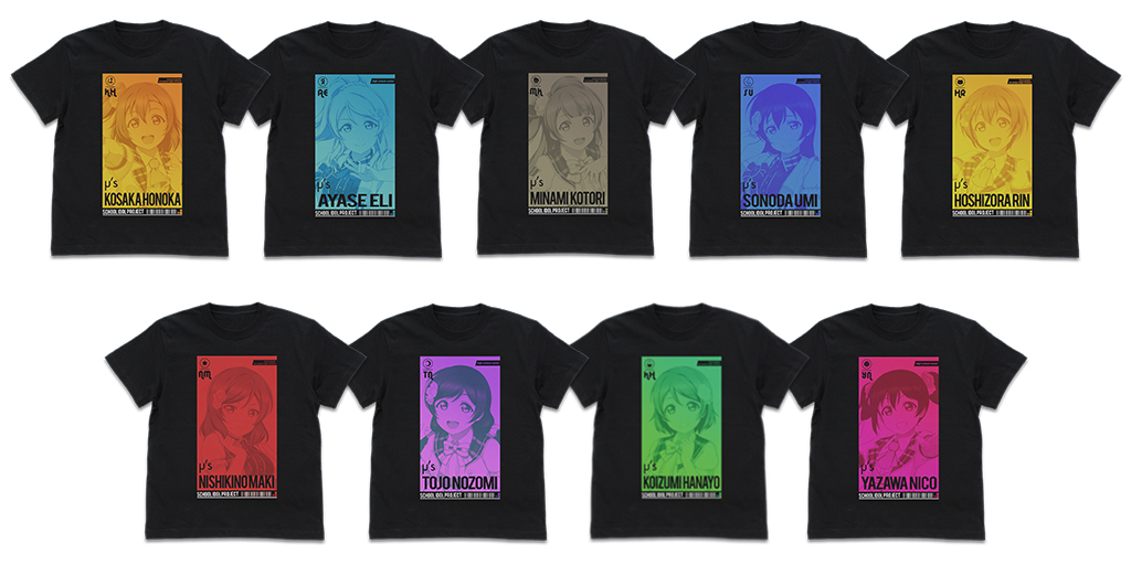 期間限定のお買い得商品 予約開始]『ラブライブ！』メンバーカラーをメインにした Tシャツ・アパレル