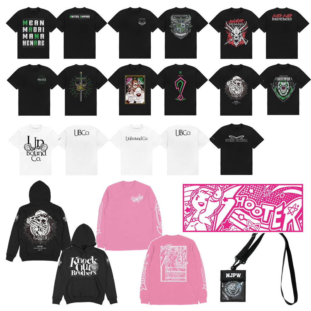 [予約開始]『新日本プロレスリング』パスケース、フェイスタオル、Tシャツ、ドライロングスリーブ、プルオーバーパーカーが登場！[新日本プロレス]