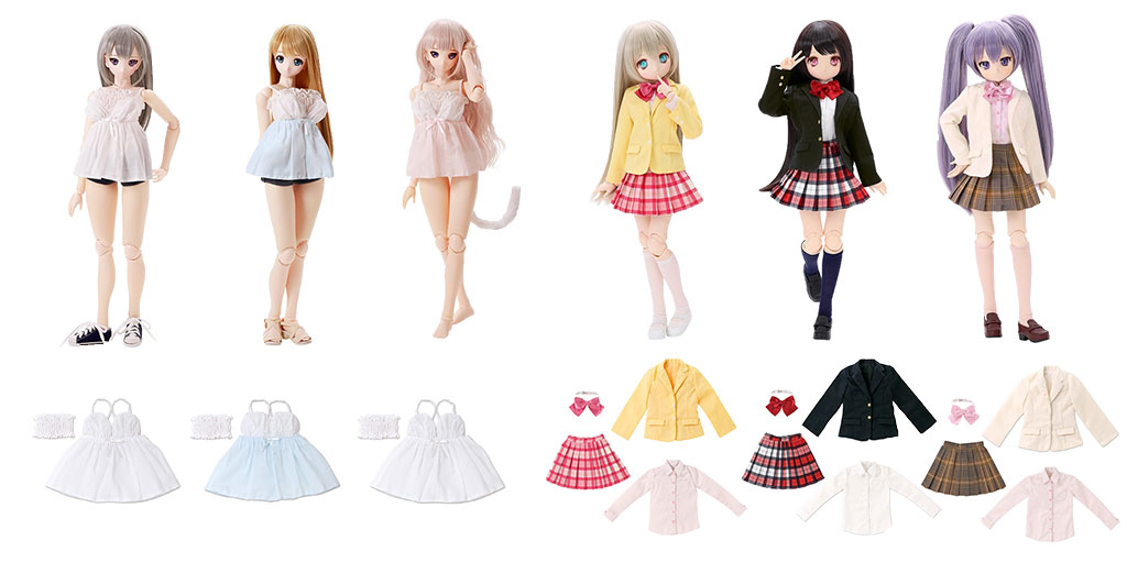 [予約開始]『AZONE』45～50cmドール用ミニコスチュームから、ブレザー制服set、スカラップレースキャミソールが登場！[アゾン]