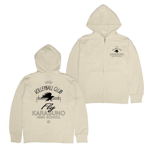 烏野高校排球部 ジップパーカー LIGHT BEIGE