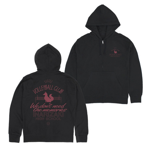稲荷崎高校バレーボール部 ジップパーカー BLACK