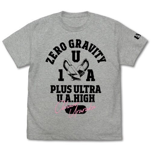 麗日お茶子 カレッジ Tシャツ MIX GRAY