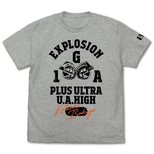 爆豪勝己 カレッジ Tシャツ MIX GRAY