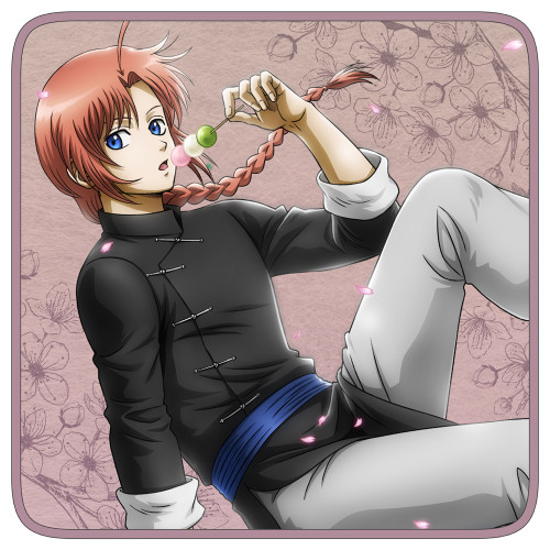 描き下ろし 神威 フルカラーハンドタオル 小窓から覗く景色Ver.