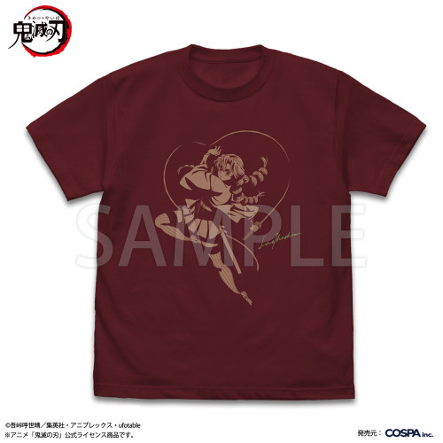 甘露寺蜜璃 恋の呼吸 Tシャツ （BURGUNDY）