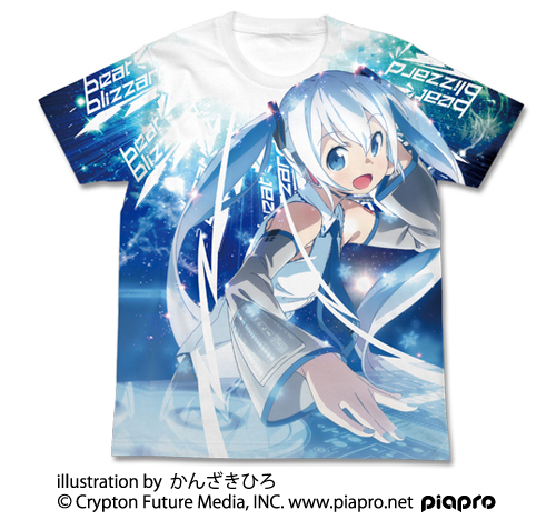 VOCALOID 初音ミク 雪ミク フルグラフィックTシャツ Mサイズ