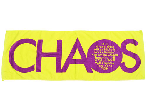 CHAOS スポーツタオル（イエローグリーン×パープル） [新日本プロレス 