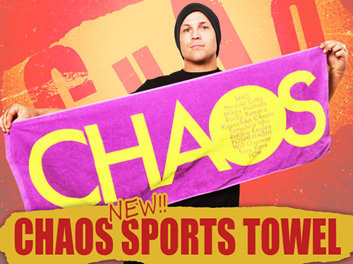 CHAOS スポーツタオル(パープル×ライトグリーン) [新日本プロレス