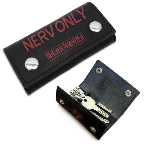 エヴァンゲリオン NERV EVANGELION　ネルフ 本革キーケース キーケース ブラック 　 日本製