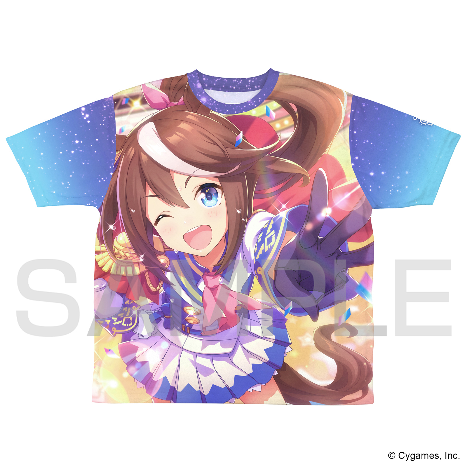 ウマ娘 サイレンススズカ 両面フルグラフィック Tシャツ ブルー Lサイズ