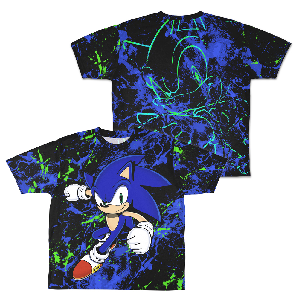 音速のハリネズミ ソニック 両面フルグラフィックTシャツ