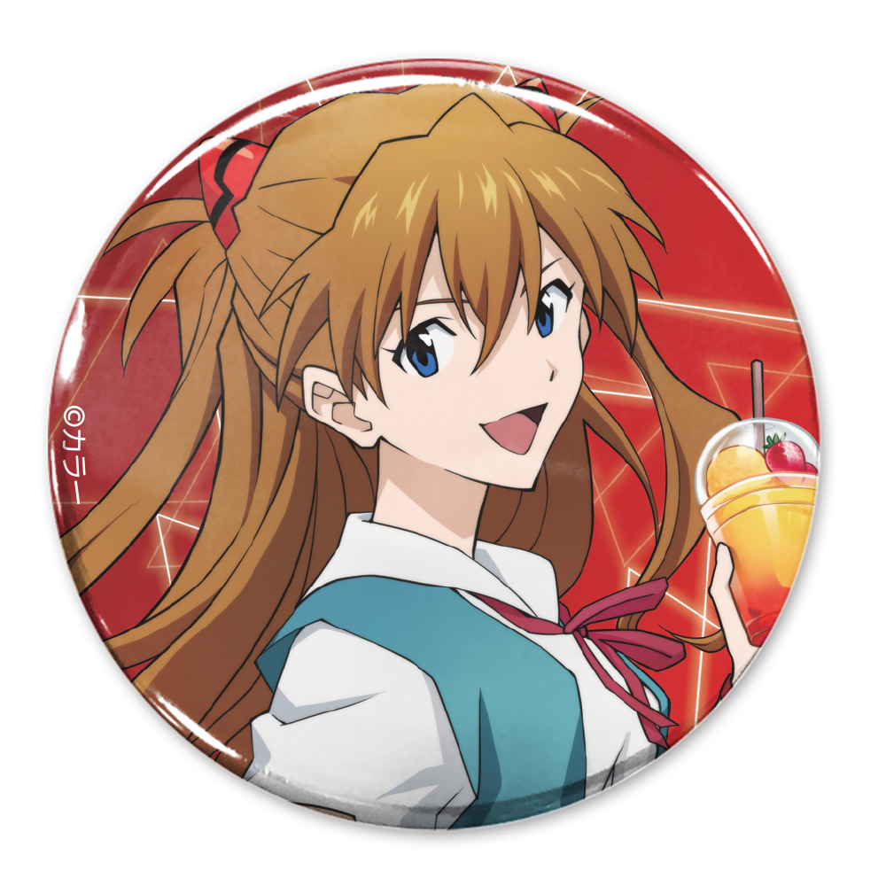 描き下ろし 式波・アスカ・ラングレー 65mm缶バッジ 制服..