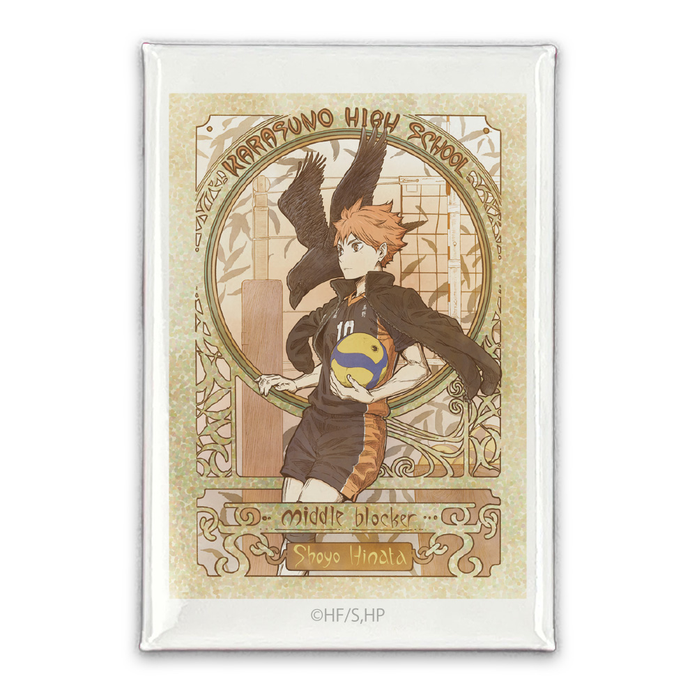 日向翔陽 スクエア缶バッジ 飛翔Ver.