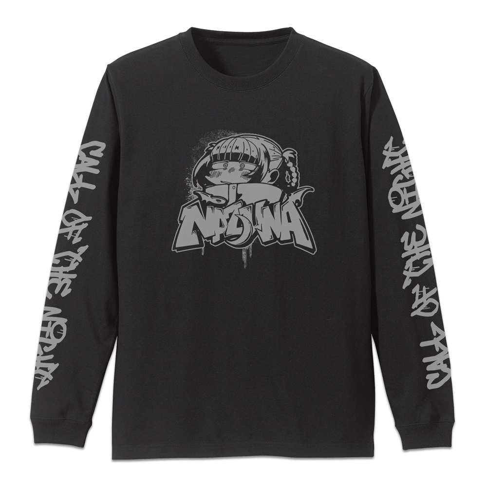 ナズナ ペイントアート 袖リブロングスリーブTシャツ