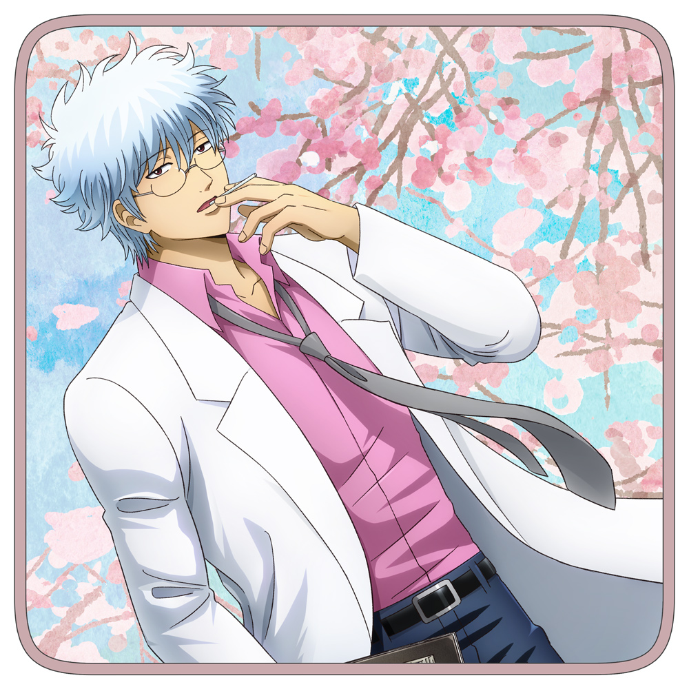 描き下ろし 坂田銀八 フルカラーハンドタオル ホームルーム始..