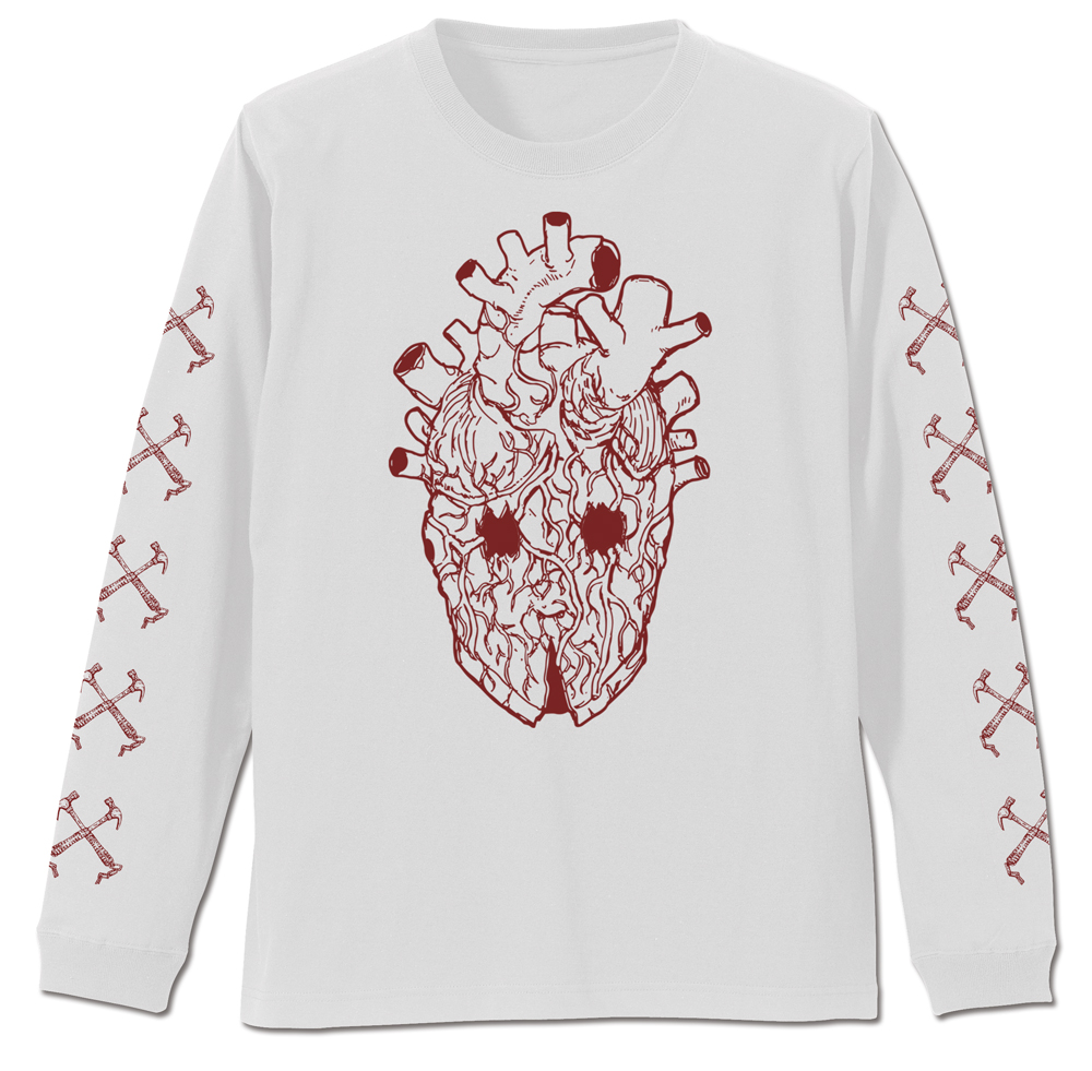 心 マスク 袖リブロングスリーブTシャツ