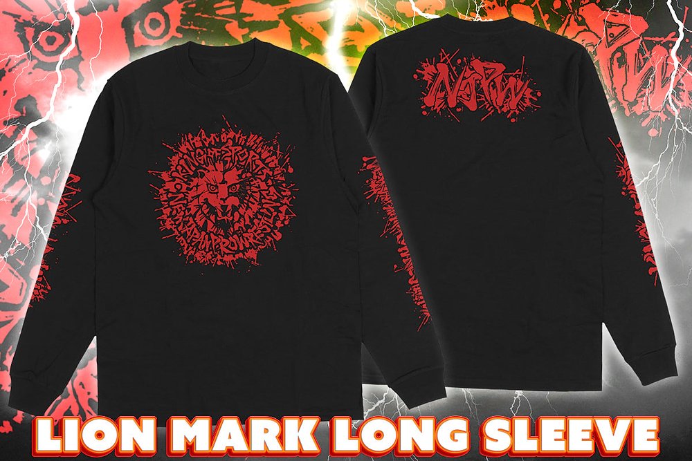 ライオンマーク ロングスリーブ（2025・ブラック×レッド）