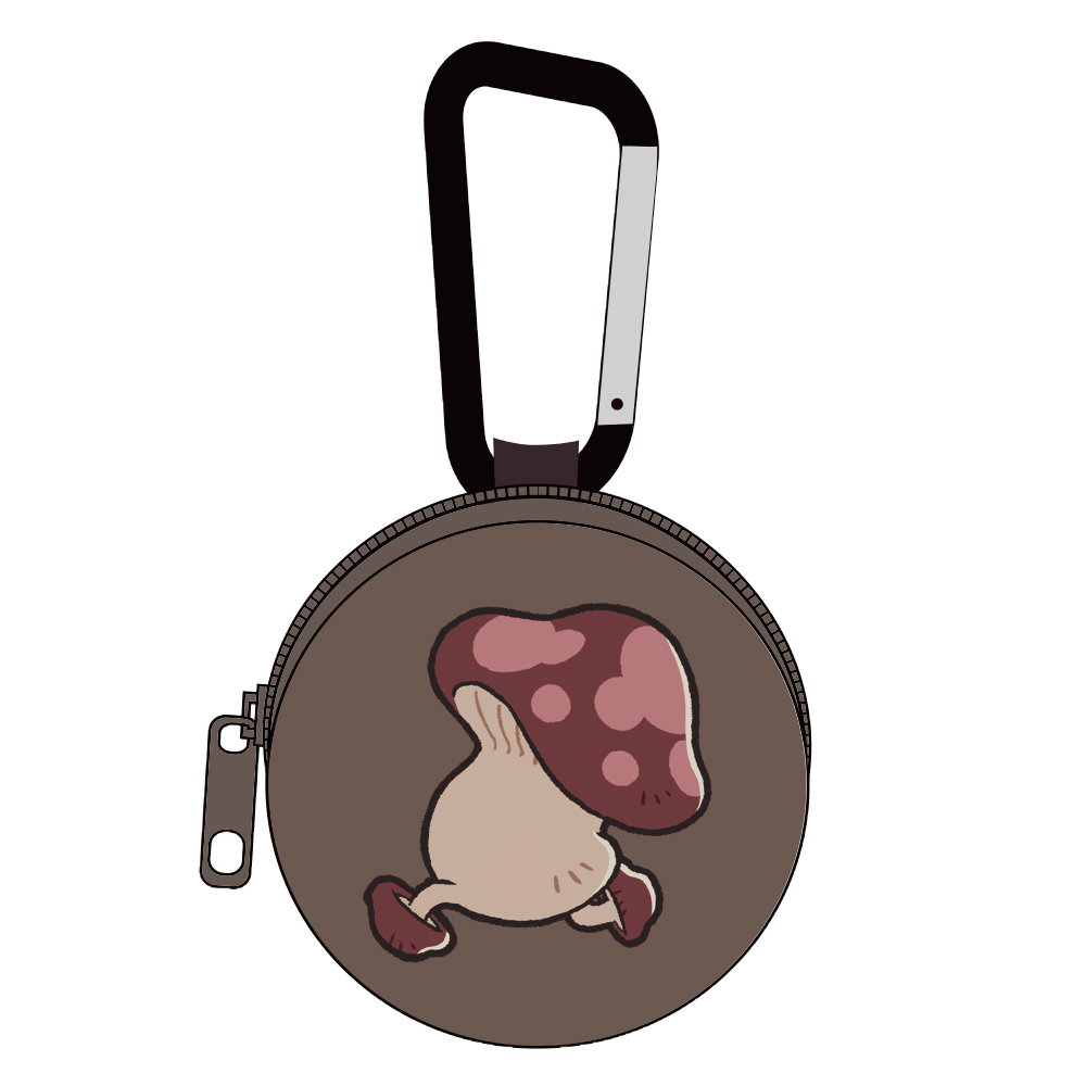 歩き茸 カラビナ付きミニポーチ