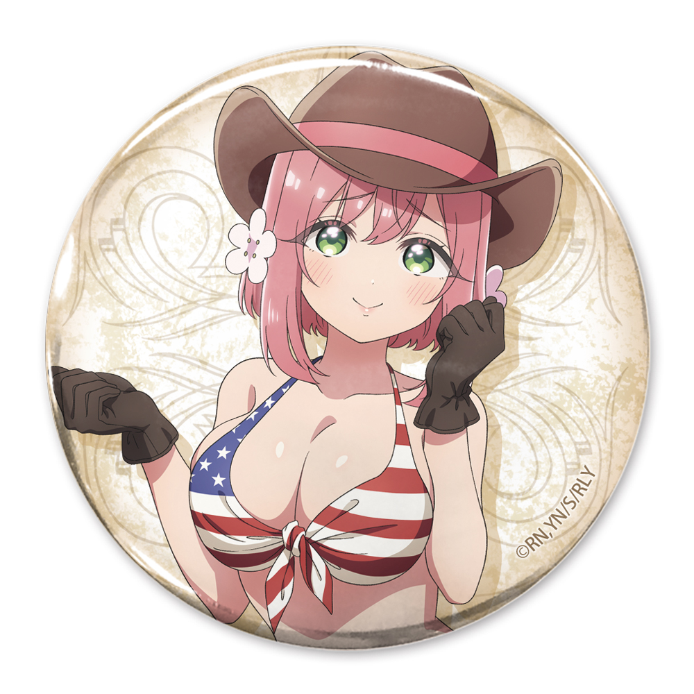 描き下ろし 花園羽香里 65mm缶バッジ カウガールVer.
