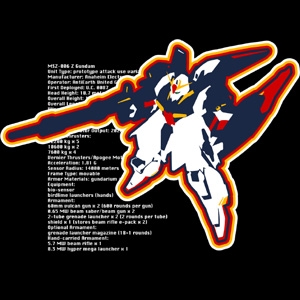 Zガンダムスペック Tシャツ [機動戦士Zガンダム] | 公式
