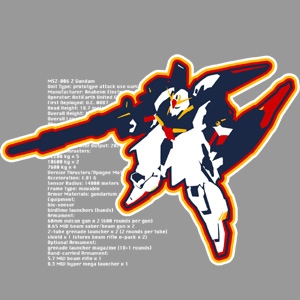 Zガンダムスペック Tシャツ [機動戦士Zガンダム] | キャラクターグッズ 