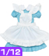 PIC007【1/12サイズドール用】1/12 アリスドレス AZONE/ピコニーモコスチューム/PIC007【1/12サイズドール用】1/12 アリスドレス