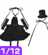 PIC005【1/12サイズドール用】1/12 小悪魔ゴスワンピース AZONE/ピコニーモコスチューム/PIC005【1/12サイズドール用】1/12 小悪魔ゴスワンピース