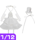 PIC005【1/12サイズドール用】1/12 小悪魔ゴスワンピース AZONE/ピコニーモコスチューム/PIC005【1/12サイズドール用】1/12 小悪魔ゴスワンピース
