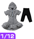 PIC019【1/12サイズドール用】1/12 パーカー付ニットワンピース AZONE/ピコニーモコスチューム/PIC019【1/12サイズドール用】1/12 パーカー付ニットワンピース