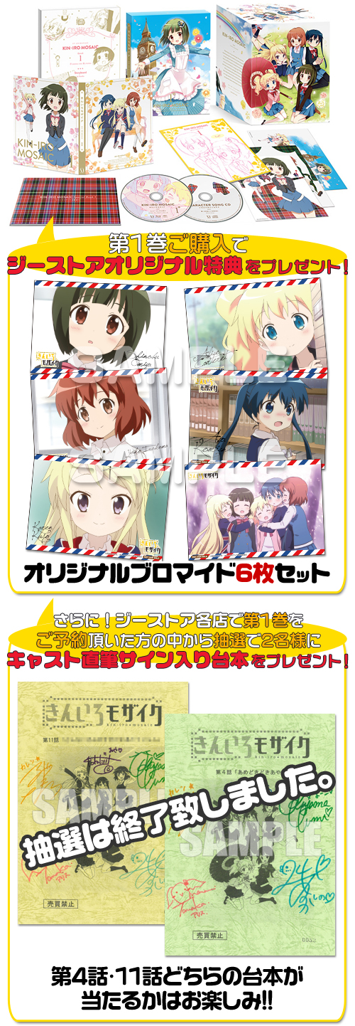 Gee 特典付 きんいろモザイク Vol 1 Dvd きんいろモザイク キャラクターグッズ販売のジーストア Gee Store