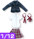 PIC051【1/12サイズドール用】スクールガールset AZONE/ピコニーモコスチューム/PIC051【1/12サイズドール用】スクールガールset