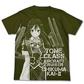 筑摩改二オールプリントTシャツ