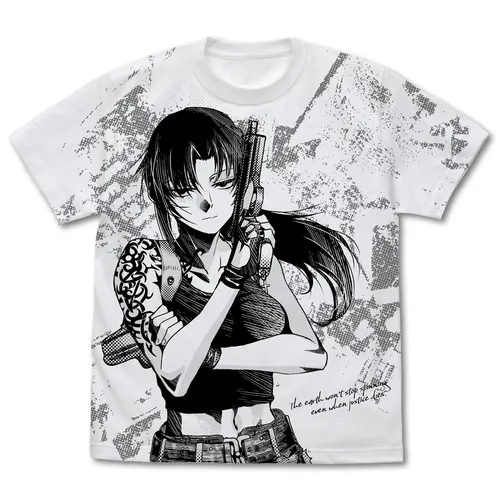 描き下ろし レヴィ「正義がなくとも地球は回るぜ？」 オールプリントTシャツ／WHITE